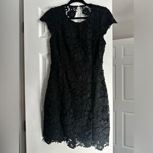 Lulus black floral dress open back